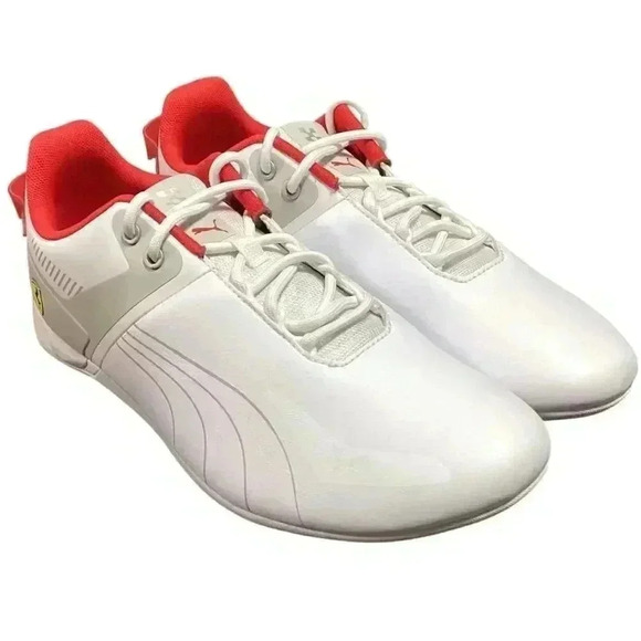 Puma Scuderia Ferrari CAT Motorsport Shoes Men 10.5 White Red Driving 306857 02 - Picture 1 of 9